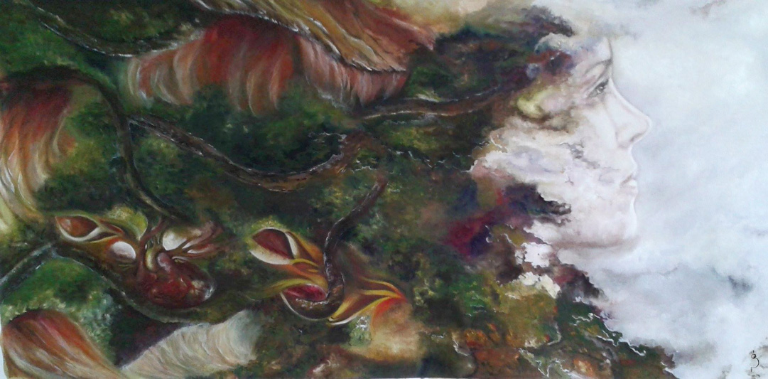 Título: “Vida” Técnica: Óleo sobre tela  Tamaño: 40 x 90 cm  Año: 2015